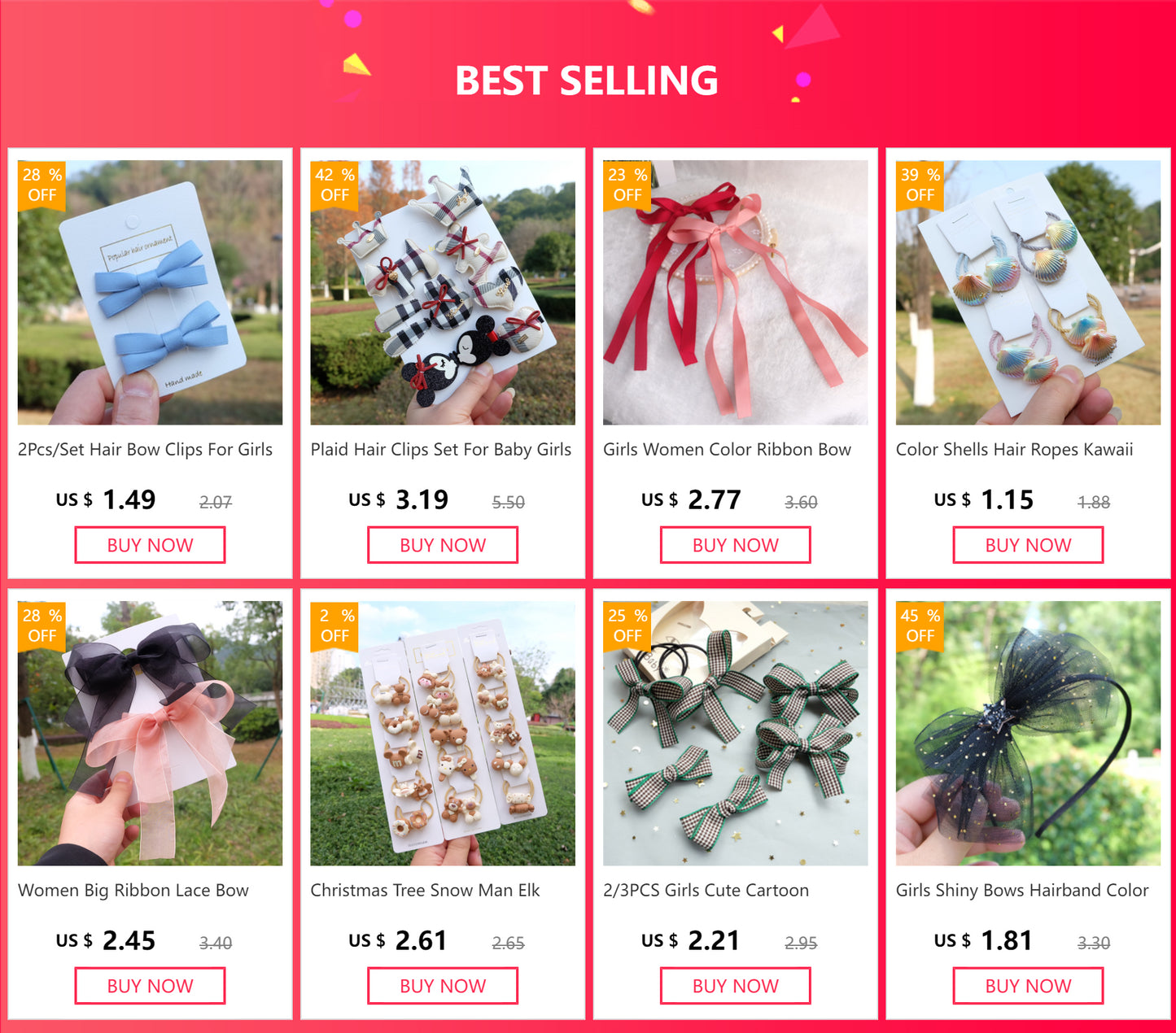 5Pcs/set Cartoon Hairpins