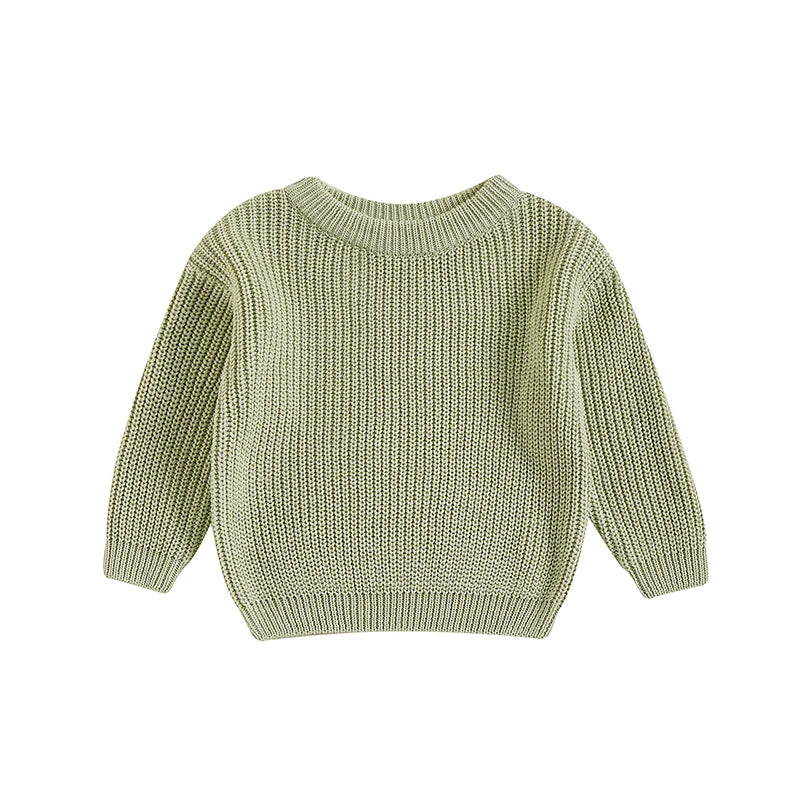 Basic Cotton Long Sleeve Sweater - PAMU8