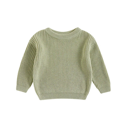 Basic Cotton Long Sleeve Sweater - PAMU8