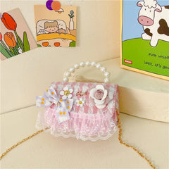 Flower Plaid Handbag for Girls (Ages 2-4)