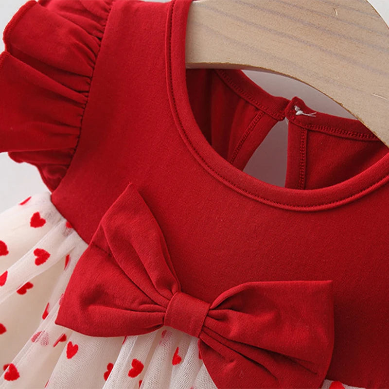 Summer Bow Flying Sleeve Dress