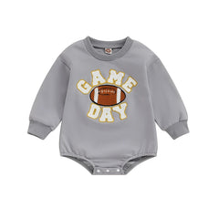 Baby Football Embroidery Bodysuit, Long-Sleeve Fall Romper