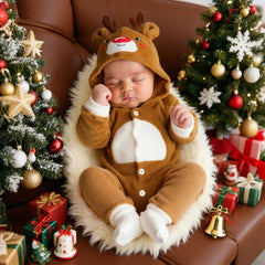 Embroidered Antlers Christmas Jumpsuit