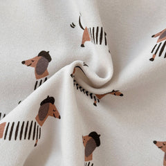 Baby Dachshund Print Hooded Jumpsuit, Fall Romper