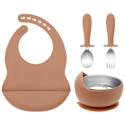 4PCS Stainless Steel Baby Feeding Set