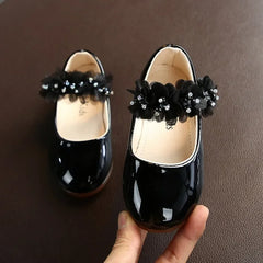 Girls' Flower Party Sandals, Leather Dress Shoes