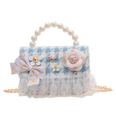 Flower Plaid Handbag for Girls (Ages 2-4)