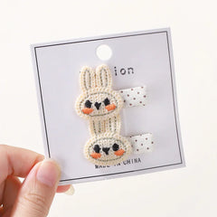 Baby Girls' Knitted Rabbit Hair Clips, 2-Piece Set