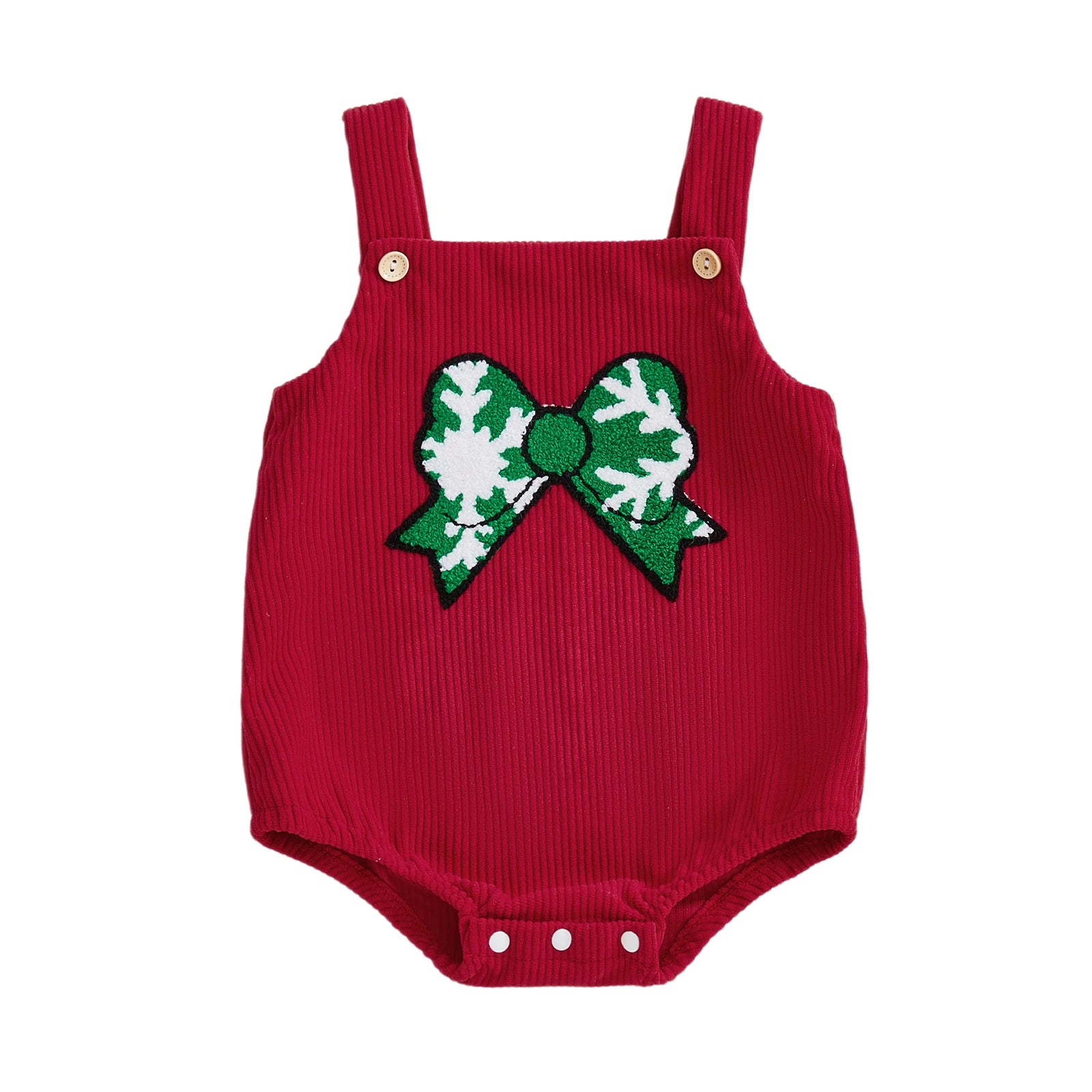 Embroidery Bow Christmas Bodysuit