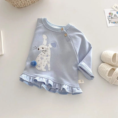 Children Girls Thin Style Denim Blue Pants - PAMU8