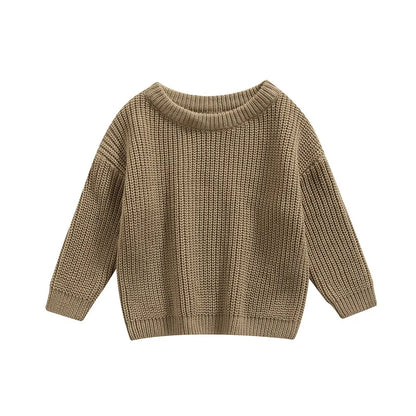 Basic Cotton Long Sleeve Sweater - PAMU8