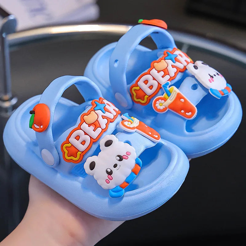 Kids' Rabbit and Panda Clogs, Non-Slip Beach Sandals
