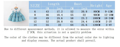 Baby Girl Dress Summer Cotton Plaid Floral Print Girl Dress Cute Sleeveless Children'S Princess Dress