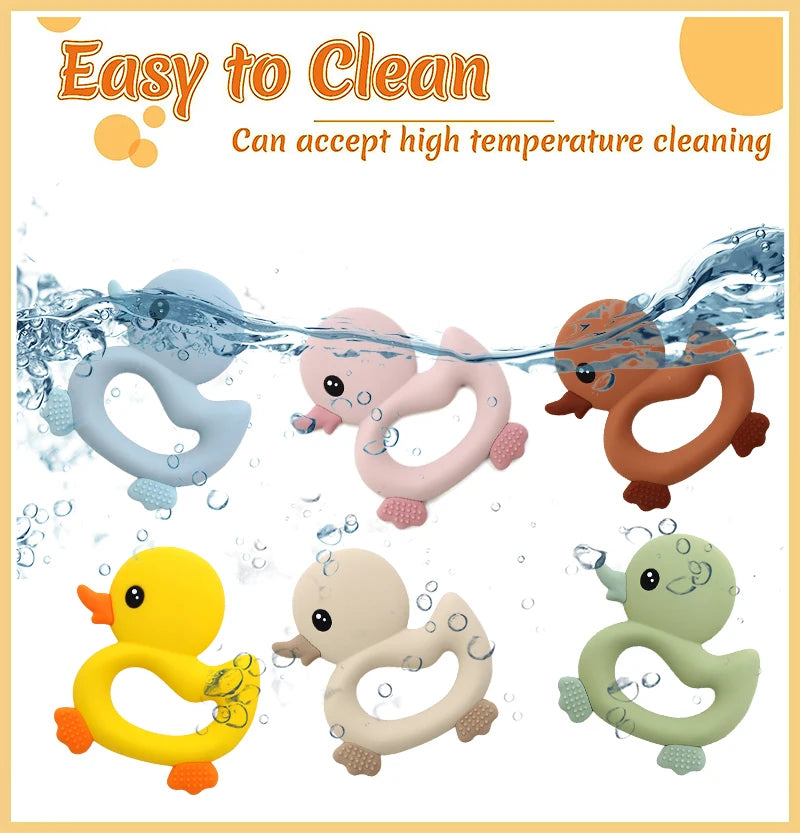 Baby Teether Toys Cartoon Duck Silicone Teether - PAMU8