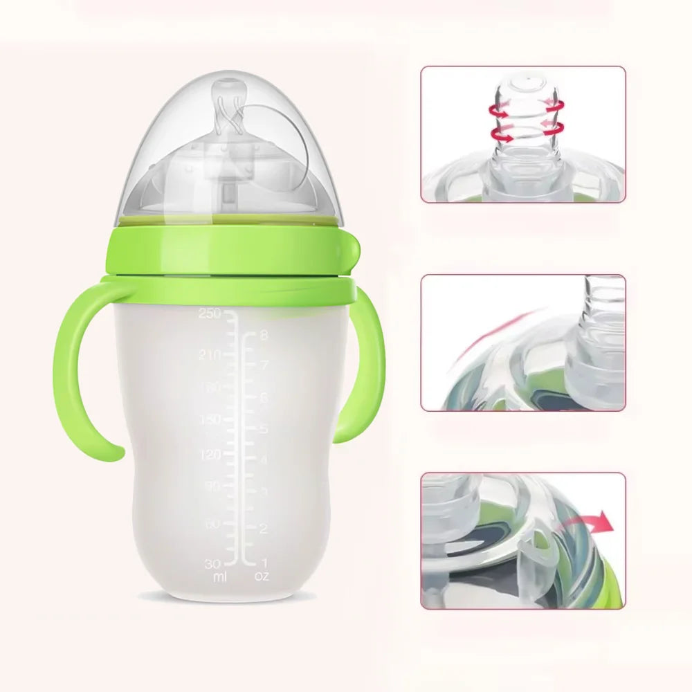 Baby Bottle with Silicone Handle
