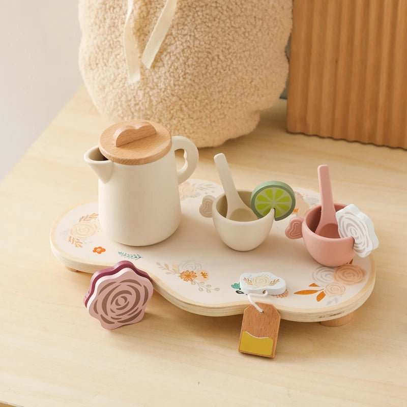Tea Set Wooden Pretend Play Toys