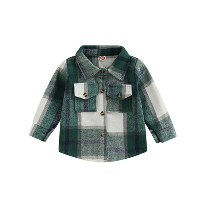 Boy Plaid Shirt Jacket Coat