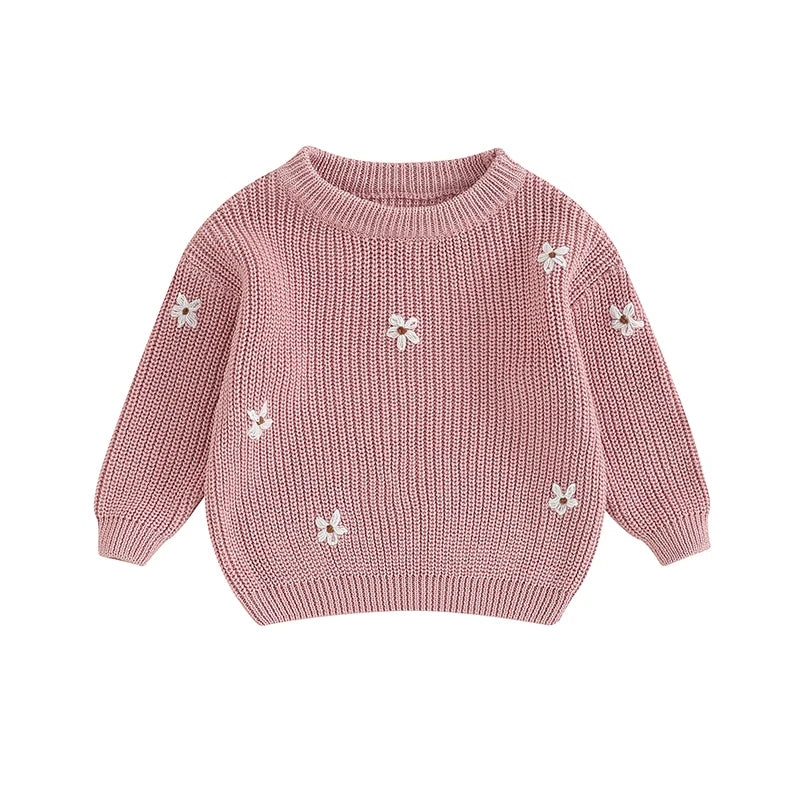 Girls Winter Flower Sweater - PAMU8