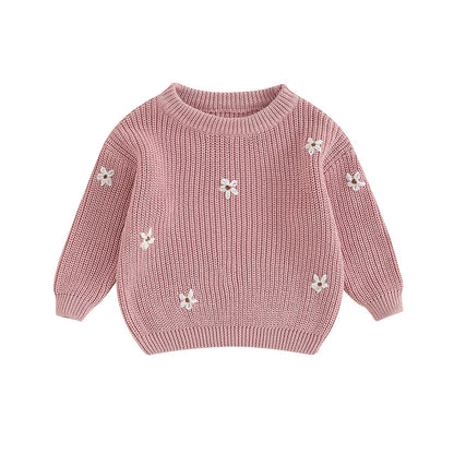 Girls Winter Flower Sweater - PAMU8