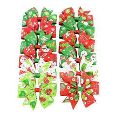 Girls' Christmas Bow Hair Clips, Pinwheel Barrette Set