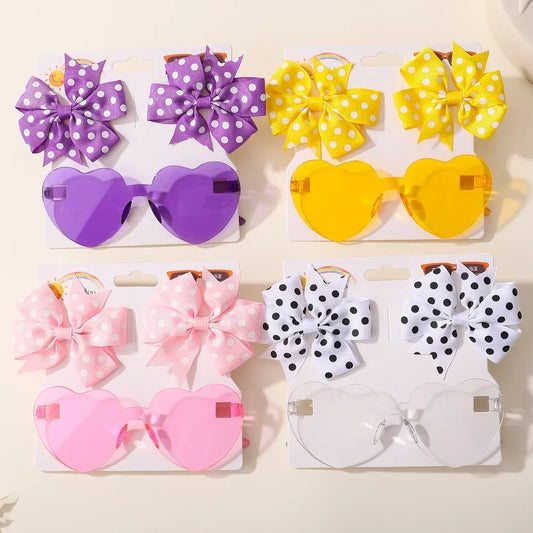 Dot Hairpins & Heart glasses