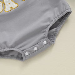 Baby Football Embroidery Bodysuit, Long-Sleeve Fall Romper