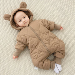 Baby Plush Cotton Jumpsuit, Thick Winter Snowsuit