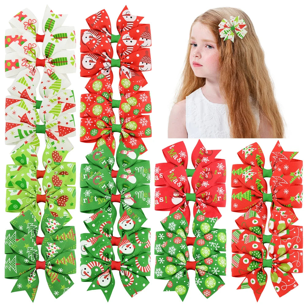 Christmas Bows Hair Clips