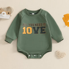 Baby Letter-Print Long-Sleeve Sweatshirt Romper