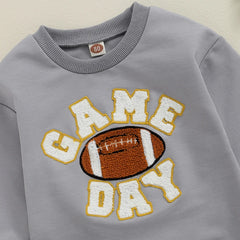 Baby Football Embroidery Bodysuit, Long-Sleeve Fall Romper