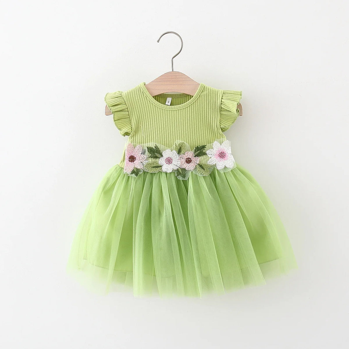 Flower Mesh Skirt Girl Dress