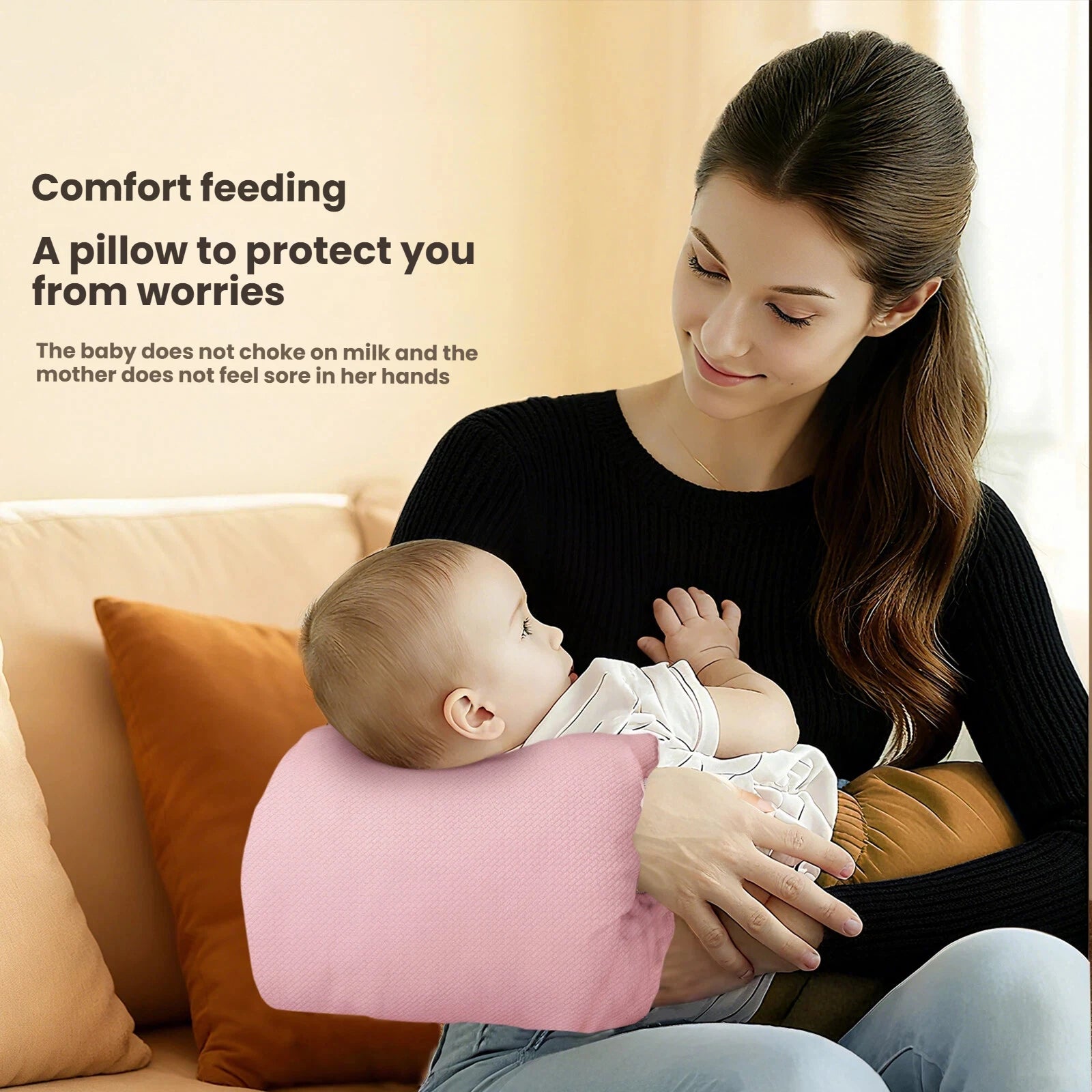 Baby Nursing Pillow, Soft Plush Breastfeeding Arm Support