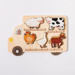 Wooden Animal Puzzles Baby Toys