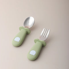 Baby panda shape silicone spoon and fork - PAMU8