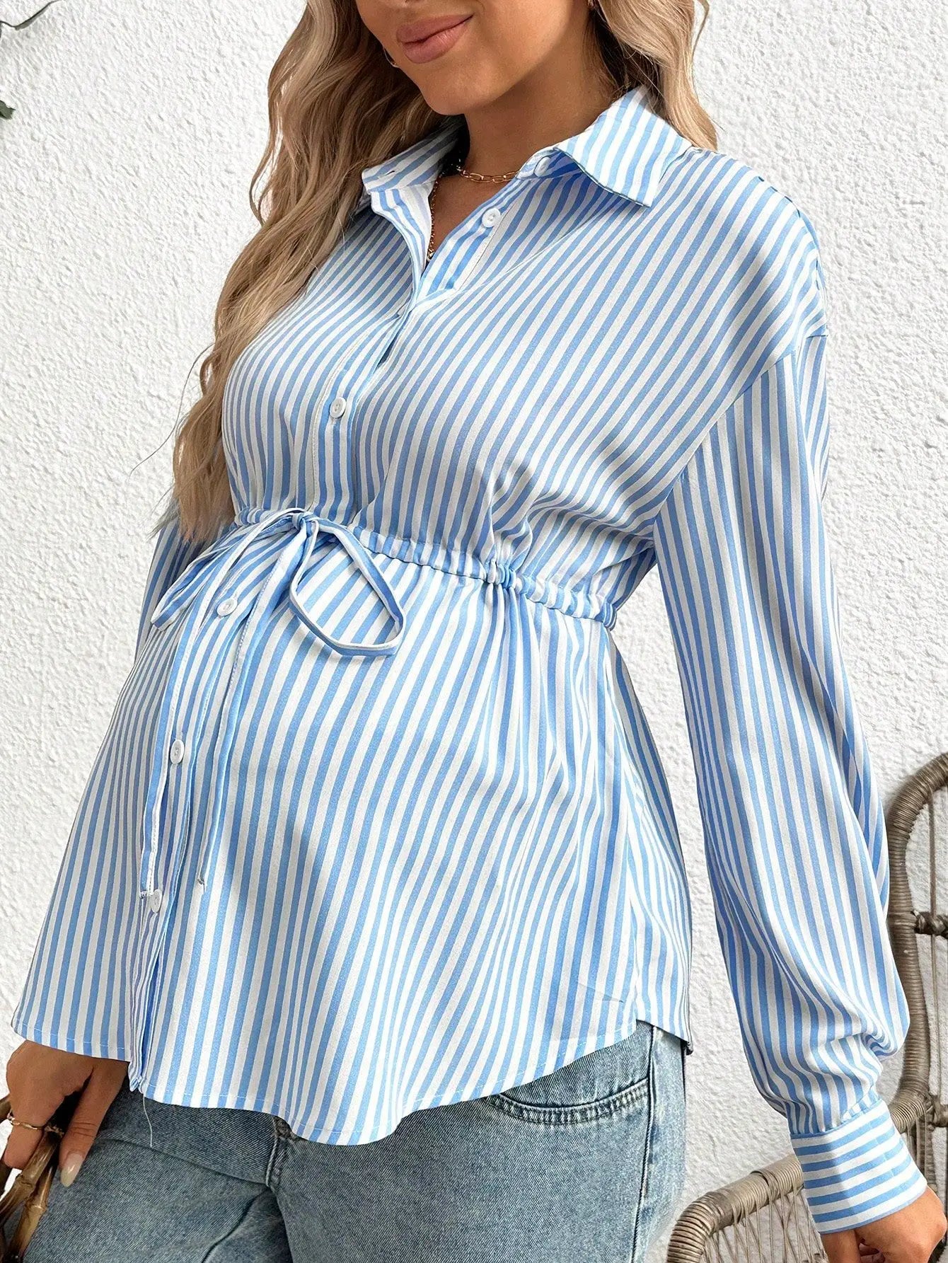 Casual Pregnant Women Striped Shirt