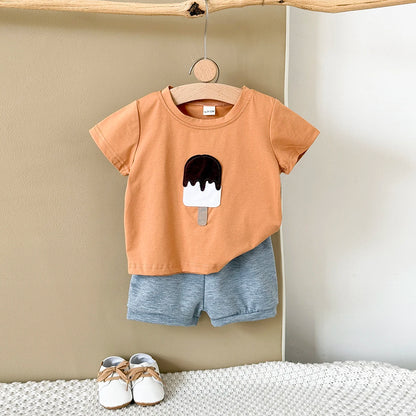 Ice cream Patchwork T-Shirts+Shorts
