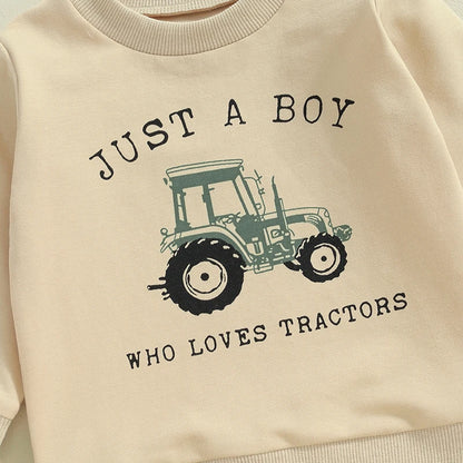 Boys Sweatshirt Tractor Print
