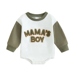 Baby Boys' Letter Sweatshirt Romper, Long-Sleeve Fall