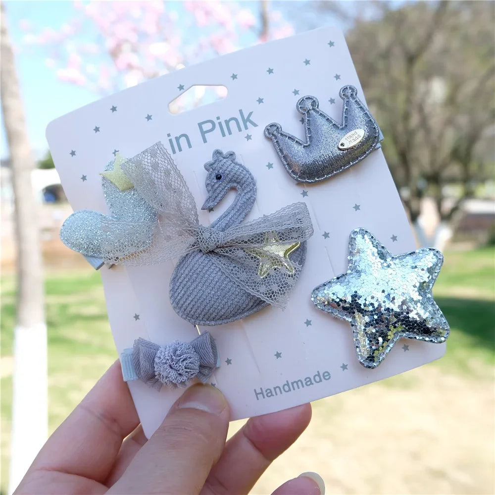 5Pcs/set Cartoon Hairpins