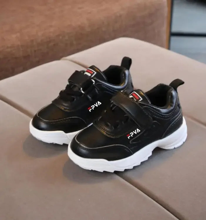 Kids Leather Trainers Sport Shoes