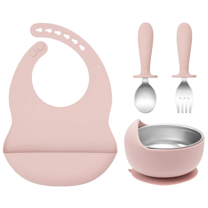 4PCS Stainless Steel Baby Feeding Set