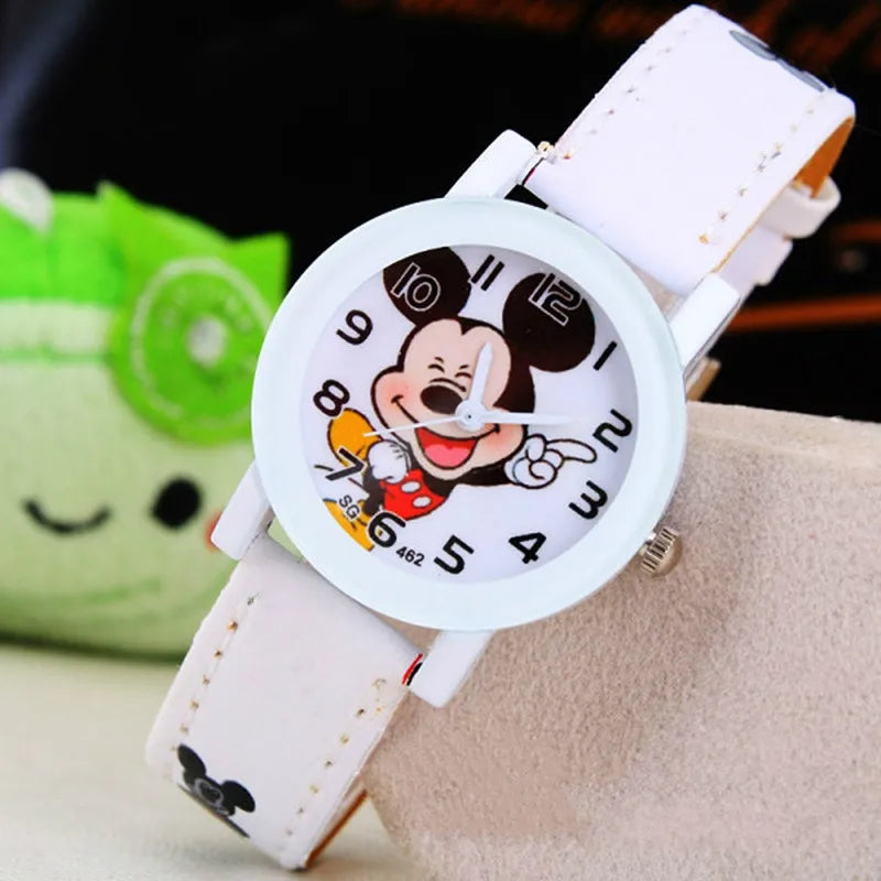 Kids' Cartoon Dial Watch with Colorful Strap Options
