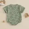 Baby Boys' Dinosaur Romper, Short-Sleeve Summer Bodysuit