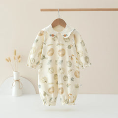 Spring Velvet Printed Baby Suit