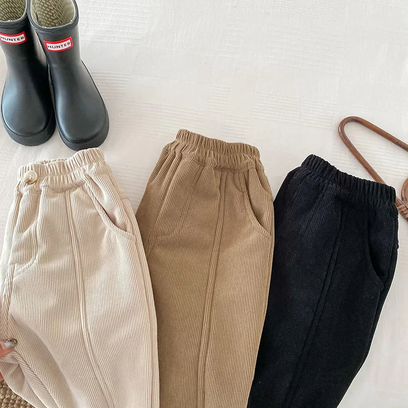 Solid Kids Boys Straight Pants - PAMU8