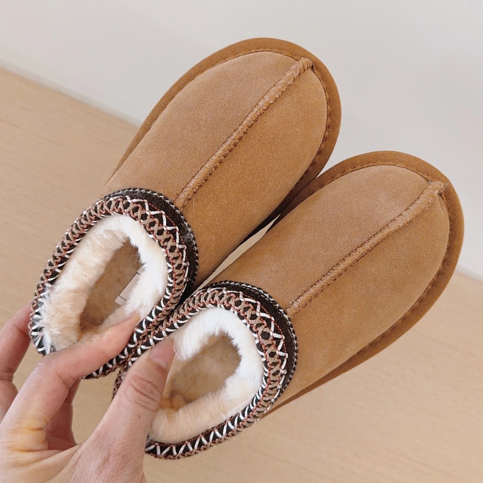 Kids' Suede Snow Boots, Fur-Lined Winter Shoes