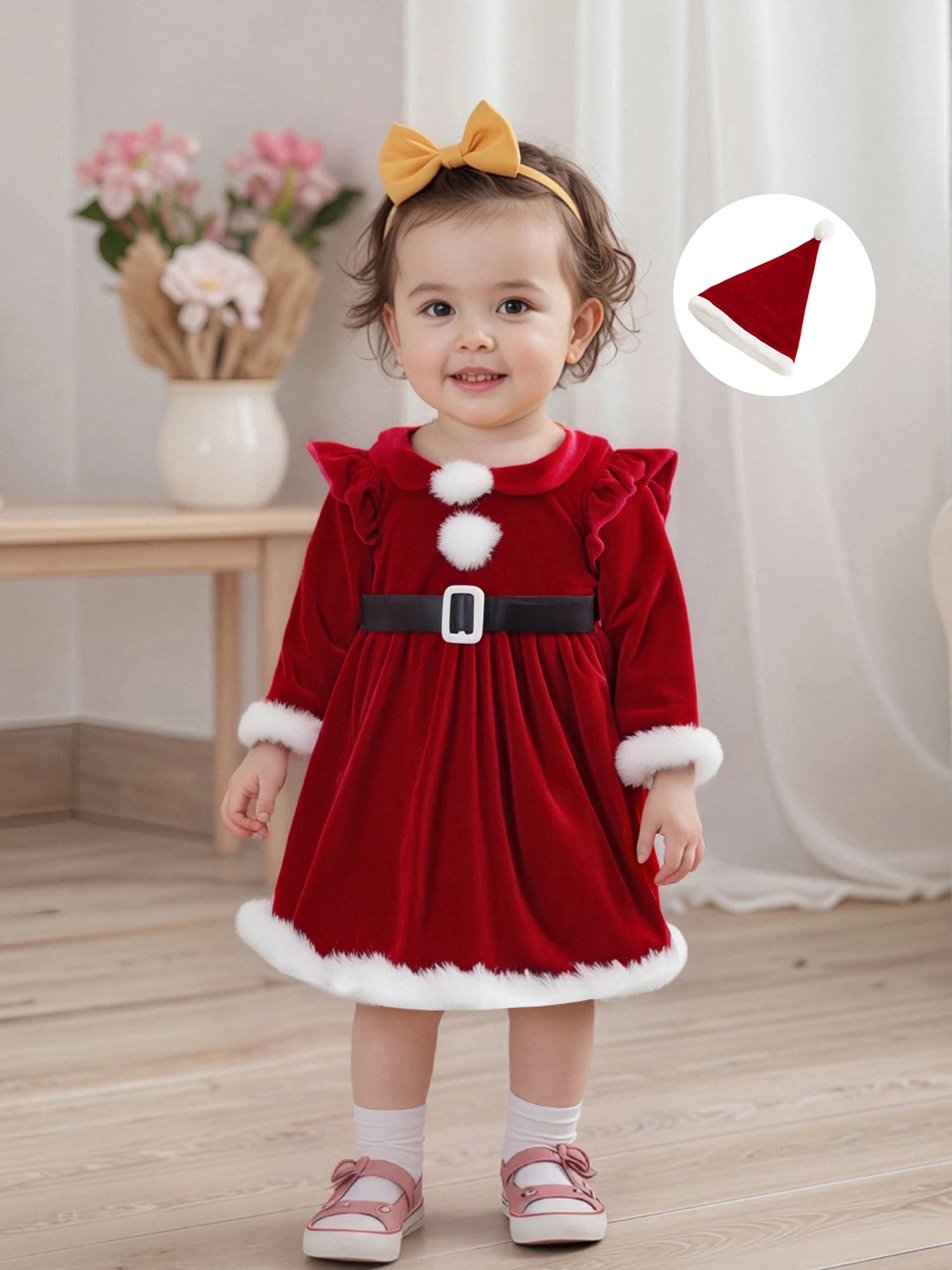Santa Velvet Romper Outfit