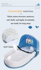 Folding Travel Crib, Portable Baby Bed with Mosquito Net