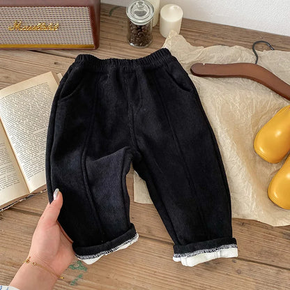 Solid Kids Boys Straight Pants - PAMU8