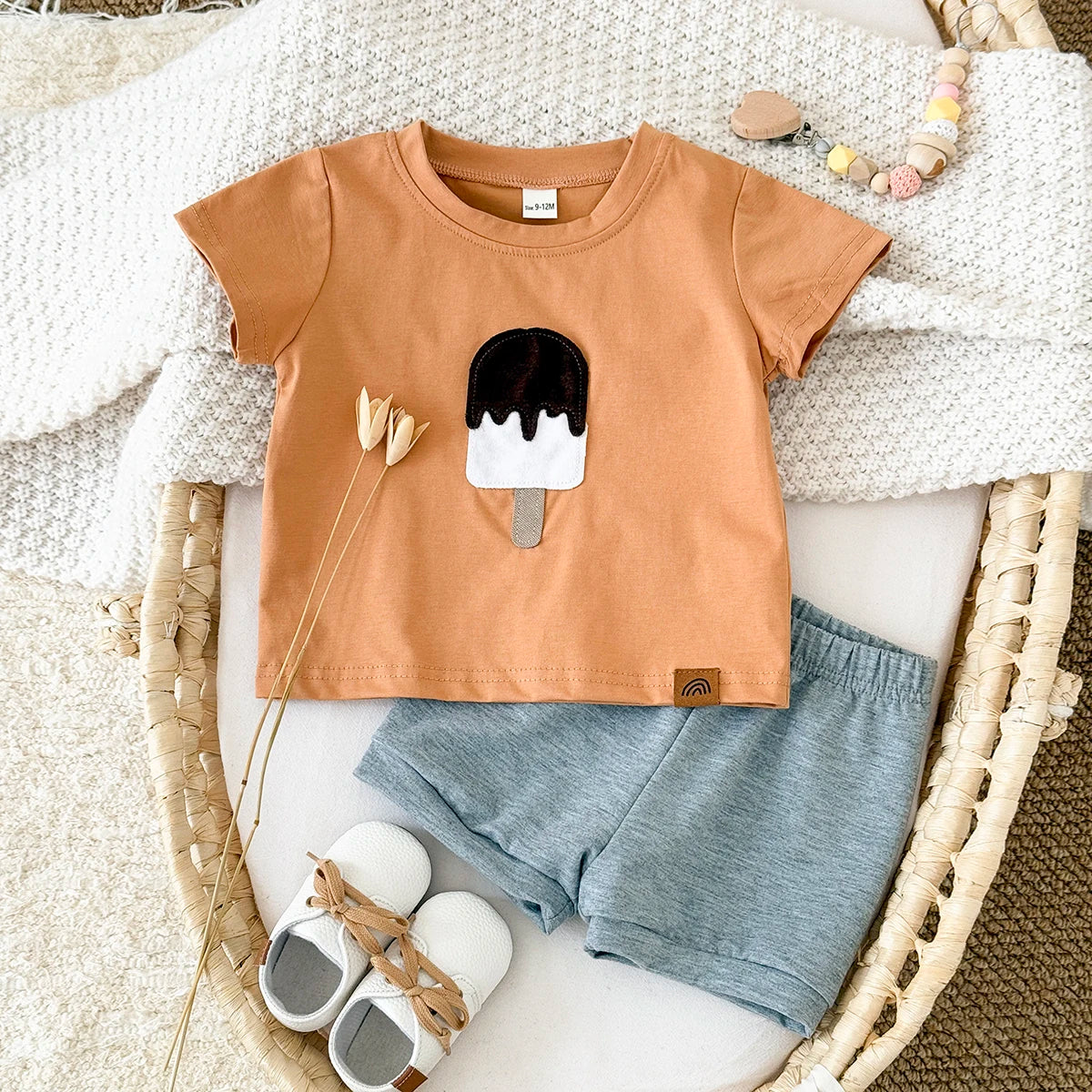 Ice cream Patchwork T-Shirts+Shorts